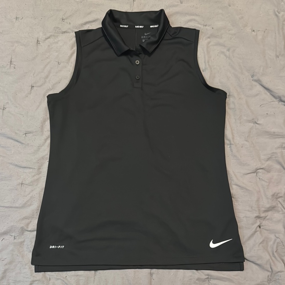 Nike Black Women’s Golf Sleeveless Fitted Polo Tank Top